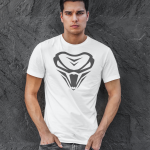 The Viper – Long and Lean Tee with logo – Unisex – WHITE