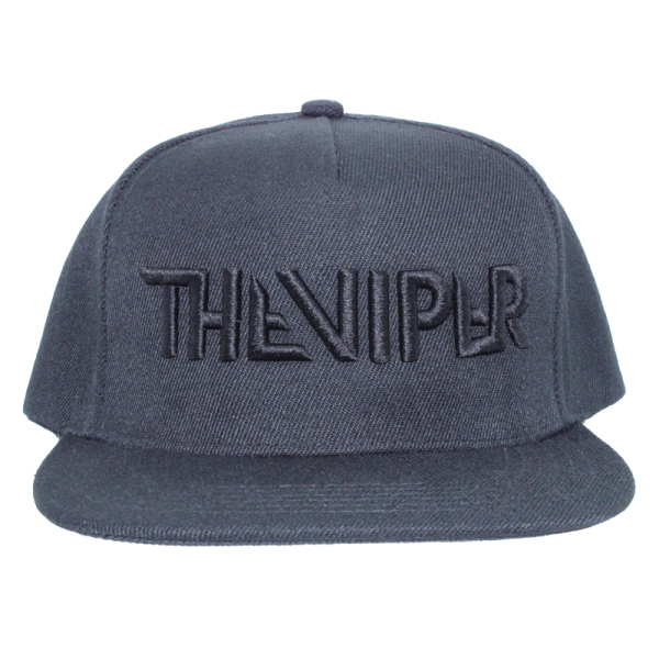 The Viper - cap logo black on black 3D embroidered (Snap back)