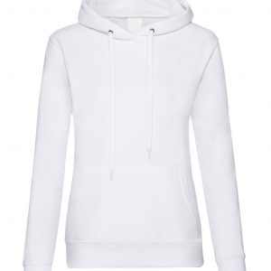 Manual Music – Hoodie white female, logo MANUAL EST. 2005 in black