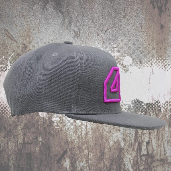 Deepack - Snapback CAP - 3D embroidered Deepack logo - magenta on grey - Image 2