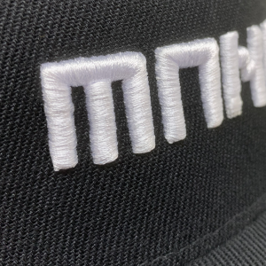 Manual Music – CAP snapback – White on black 3D embroidered