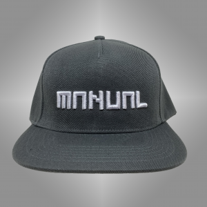 Manual Music – CAP snapback – White on grey 3D embroidered