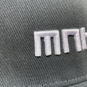 Manual Music – CAP snapback – White on grey 3D embroidered