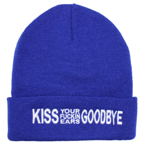 Charly Lownoise & Mental Theo – Beanie Kiss Your Fucking Ears Goodbye (white embroidered)