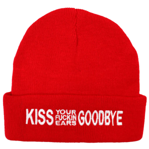 Charly Lownoise & Mental Theo – Beanie Kiss Your Fucking Ears Goodbye (white embroidered)