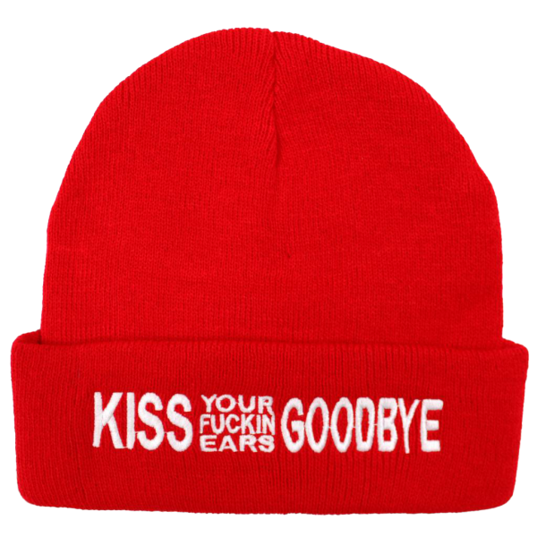 Charly Lownoise & Mental Theo - Beanie Kiss Your Fucking Ears Goodbye (white embroidered) - Image 4