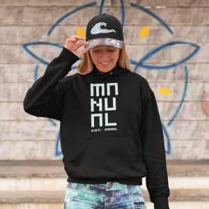 Manual Music – Hoodie black, female, logo MANUAL EST. 2005 in white