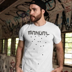 Manual Music – T-shirt white , logo MANUAL (blocks) in black