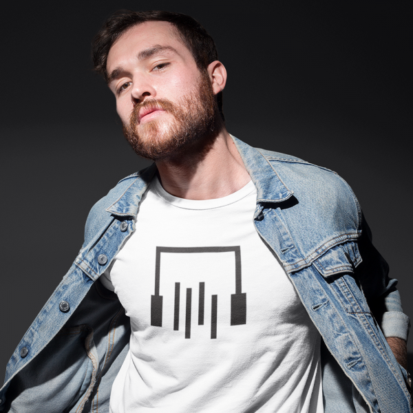 DJ Norman T-shirt, white, headphone logo, black print