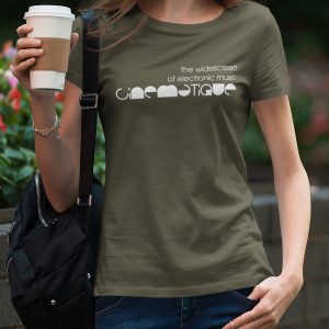 CINEMATIQUE – T-shirt female, logo in white, available in different colors