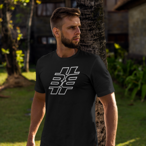 BITTE-EIN-BEAT! – T-shirt with outline logo, white print