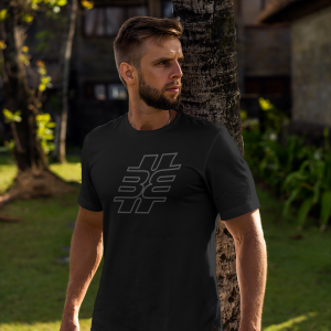 BITTE-EIN-BEAT! – T-shirt with outline logo, anthracite print