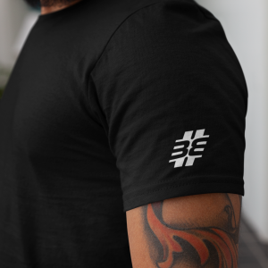 BITTE-EIN-BEAT! – T-shirt with outline logo, white print