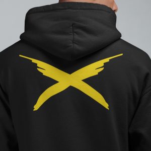 RAYVOLT – Hoodie with logo, yellow print