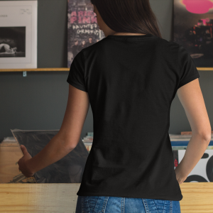 PRO B TECH – Black T-shirt women V-neck with logo on front