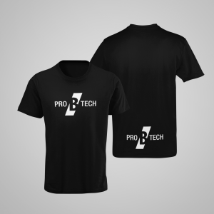 PRO B TECH – black T-shirt, with large logo on both sides