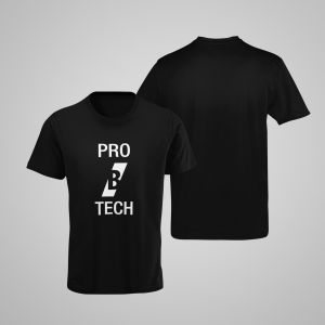 PRO B TECH – black T-shirt, with large vertical logo