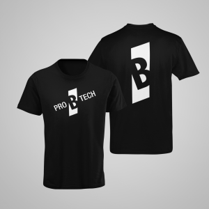 PRO B TECH – black T-shirt, with slanted logo