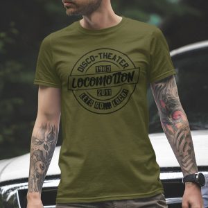 LOCOMOTION – T-shirt 1983 2011 / DIV. KLEUREN / zwarte opdruk