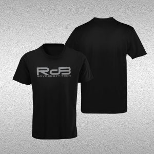 RDB – MEN black T-shirt, logo in light grey