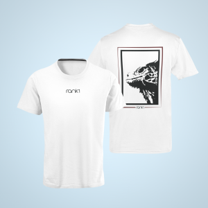 RANK1 – Black print lizard – white t-shirt