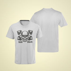 ECHT STERK – T-shirt Skull (ashgrey/gemêleerd)