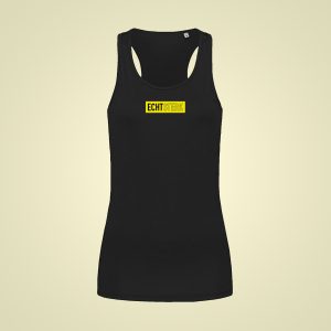 ECHT STERK – Sports Top met logo in geel volvlak – dames
