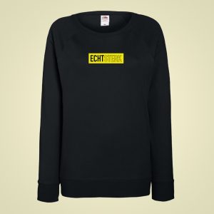 ECHT STERK – Sweater met logo in geel volvlak – dames