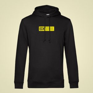 ECHT STERK – Hoody met logo in geel volvlak