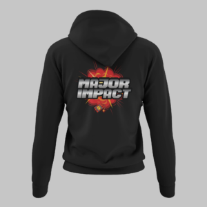 MAJOR IMPACT – Hoody with bomb on front, logo on the backside