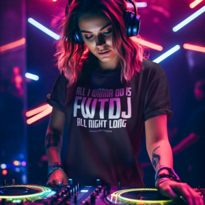 DJ GEAR – T-shirt WOMEN ‘FWTDJ all night long’ – B