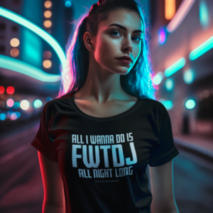 DJ GEAR – T-shirt WOMEN ‘FWTDJ all night long’ – B