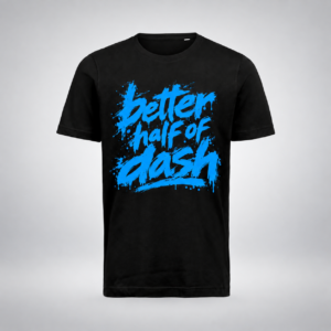 DASH BERLIN – T-shirt black unisex REGULAR FIT – BETTER HALF OF DASH, blue print