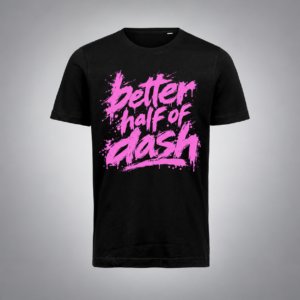 DASH BERLIN – T-shirt black unisex REGULAR FIT – BETTER HALF OF DASH, pink print