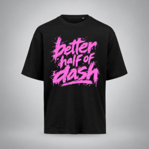DASH BERLIN – T-shirt black unisex LOOSE FIT – BETTER HALF OF DASH, pink print